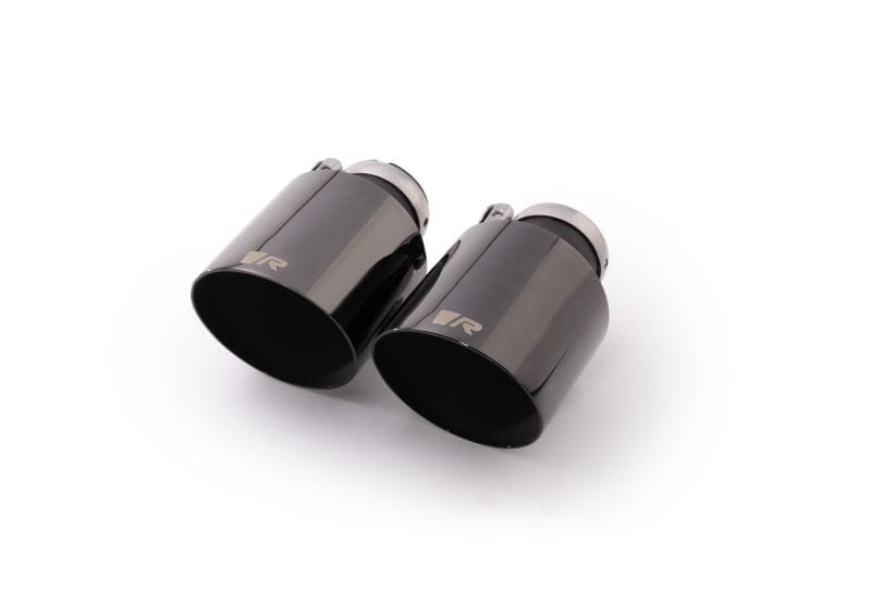 Remus — Remus Stainless Steel 115mm Angled Engraved Black Chrome Tail Pipe Set (Pair)