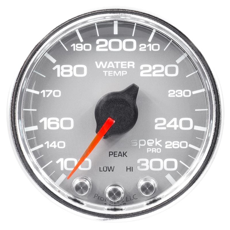 AutoMeter — Autometer Spek-Pro Gauge Water Temp 2 1/16in 300f Stepper Motor W/Peak & Warn Slvr/Chrm
GA 2" WTEMP SCC SPEK