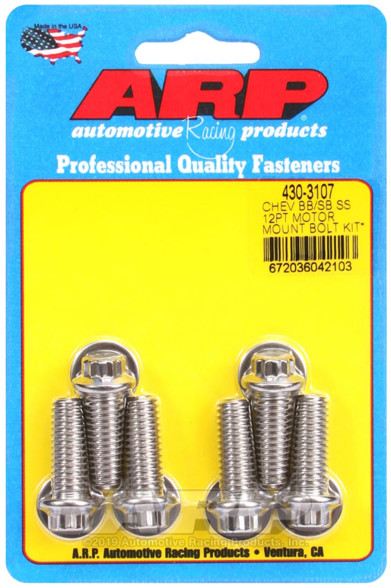 ARP — ARP Chevy 12pt Motor Mount Bolt Kit w/ energy suspension Mounts