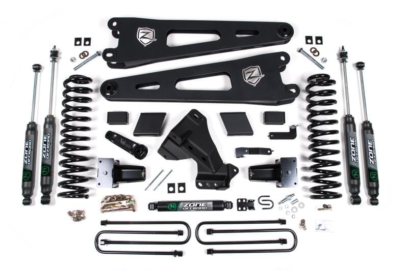 Zone Offroad — Zone Offroad 20-21 Ford F-250/F-350 4in Radius Arm Suspension Lift System- NX2 Shocks- Gas