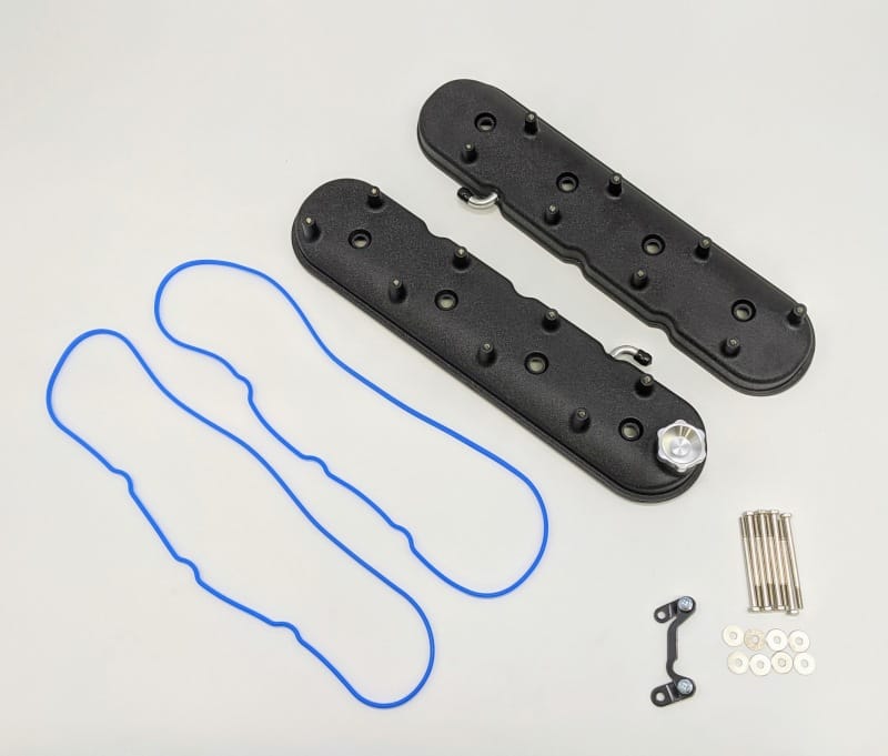 Granatelli Motor Sports — Granatelli 96-22 GM LS Standard Height Valve Cover w/Angled Coil Mount - Blk Wrinkle (Pair)
Engine Valve Cover