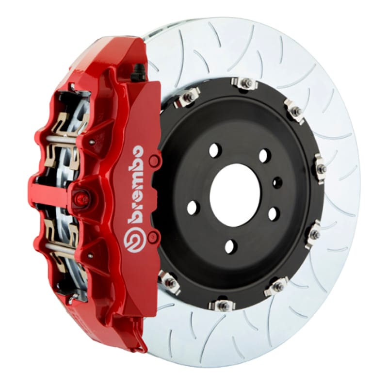 Brembo — Brembo 01-04 996 Turbo (Excl PCCB) Fr GT BBK 6Pis Cast 380x34 2pc Rotor Slotted Type3-Red