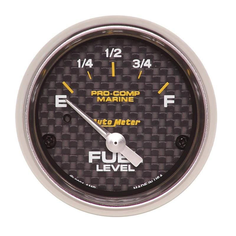 AutoMeter — GAUGE, FUEL LEVEL, 2 1/16", 240OE TO 33OF, ELEC, MARINE CARBON FIBER