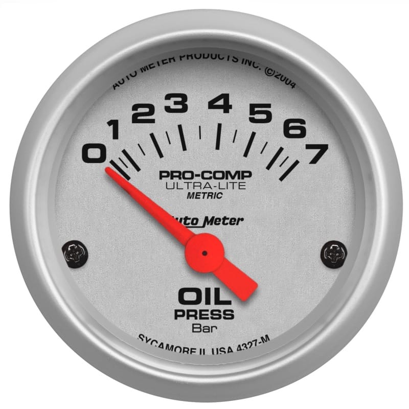 AutoMeter — Autometer Ultra-Lite 52mm 0-7 Bar Electronic Oil Pressure Gauge
2" OIL PRESS, 0-7 BA