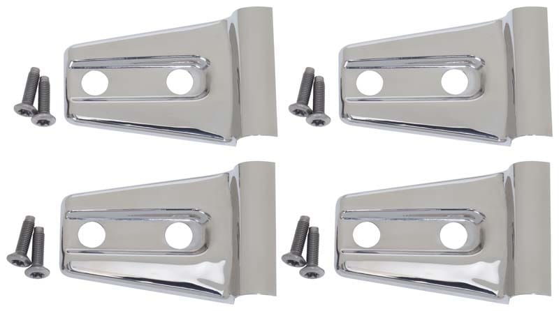 Kentrol — Kentrol 07-18 Jeep Wrangler JK Door Hinge Overlays 4 Pieces 2 Door - Polished Silver