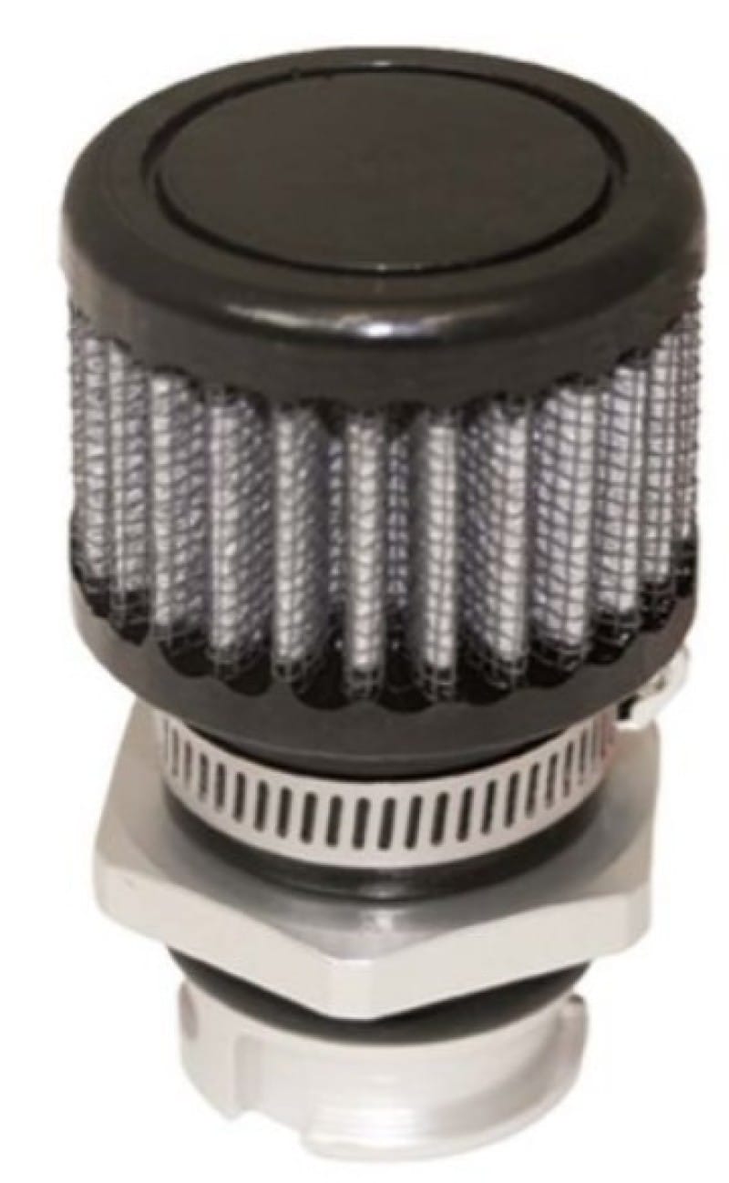 Moroso — Moroso GM LS Valve Cover Breather Kit - OEM - Single Tab Oil Fill Hole - Black Finish