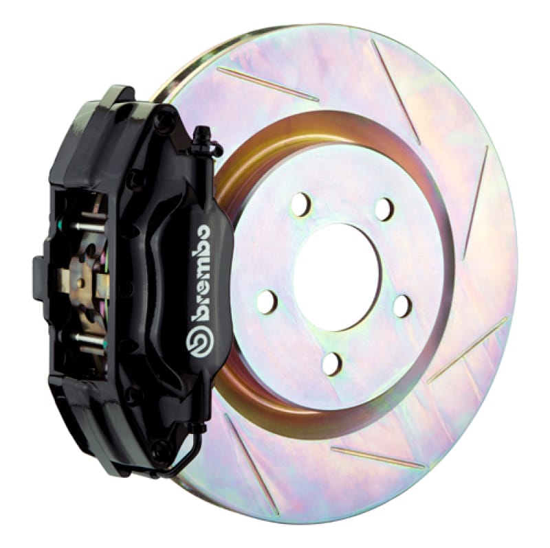 Brembo — Brembo 94-04 Mustang (SN95) Front GT BBK 4 Piston Cast 2pc 330x28 1pc Rotor Slotted Type-1-Black
