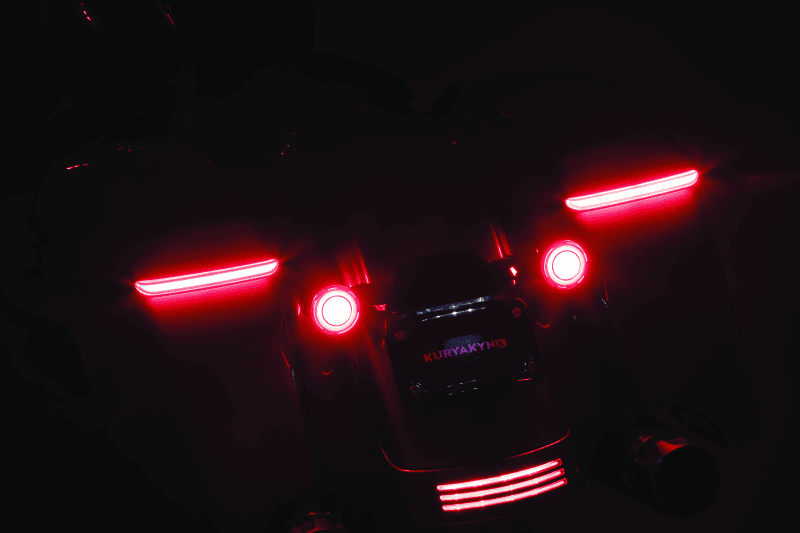 Kuryakyn — Tracer LED Turn Signals w/Smoke Lens Red/Red 1157, Rear
