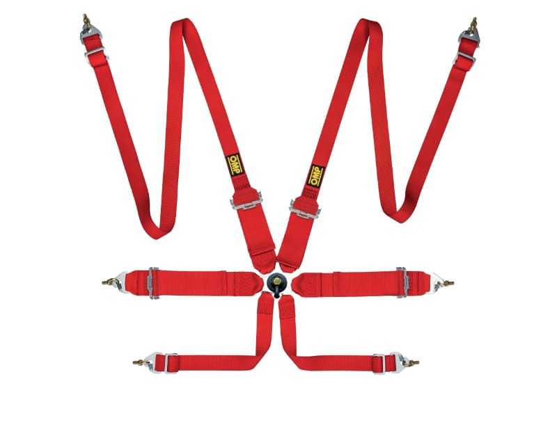 OMP — OMP First 3/2 Racing Harness Red