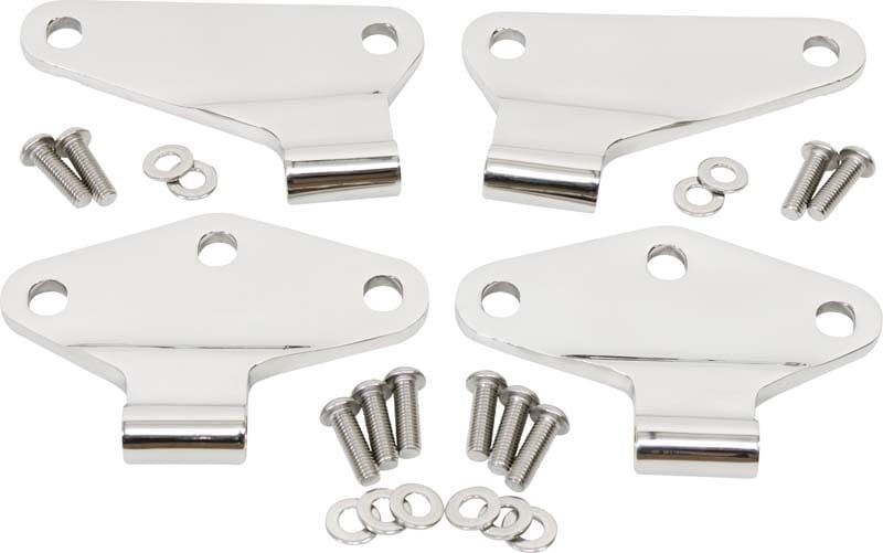 Kentrol — Kentrol 07-18 Jeep Wrangler JK Body Door Hinge Set 4 Pieces 2 Door - Polished Silver