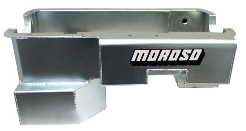 Moroso — Moroso Ford 351W (w/Rear Sump & Billet End Seals) Power Pouch Wet Sump 7qt 9in Steel Oil Pan