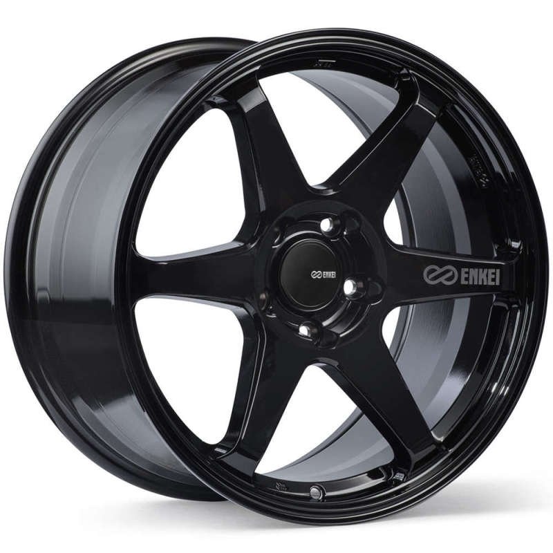 Enkei — Enkei T6R 18x8 40mm Offset 5x114.3 Bolt Pattern 72.6 Bore Gloss Black Wheel