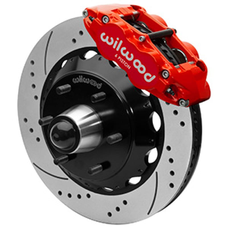Wilwood — Wilwood 63-87 C10 FNSL6R Front Big Brake Kit 14in drill/slot 6x5.5 BP for drop spindles - Red