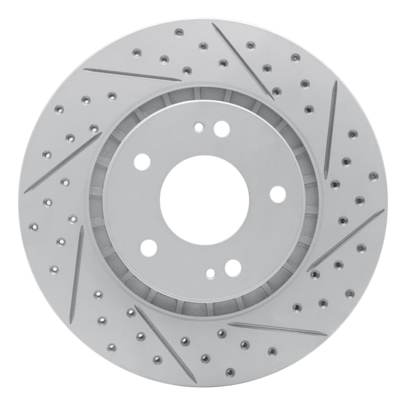 R1 Concepts — R1 09-15 Mitsubishi Lancer Front Right Drilled & Slotted Geo-Carbon Rotor
