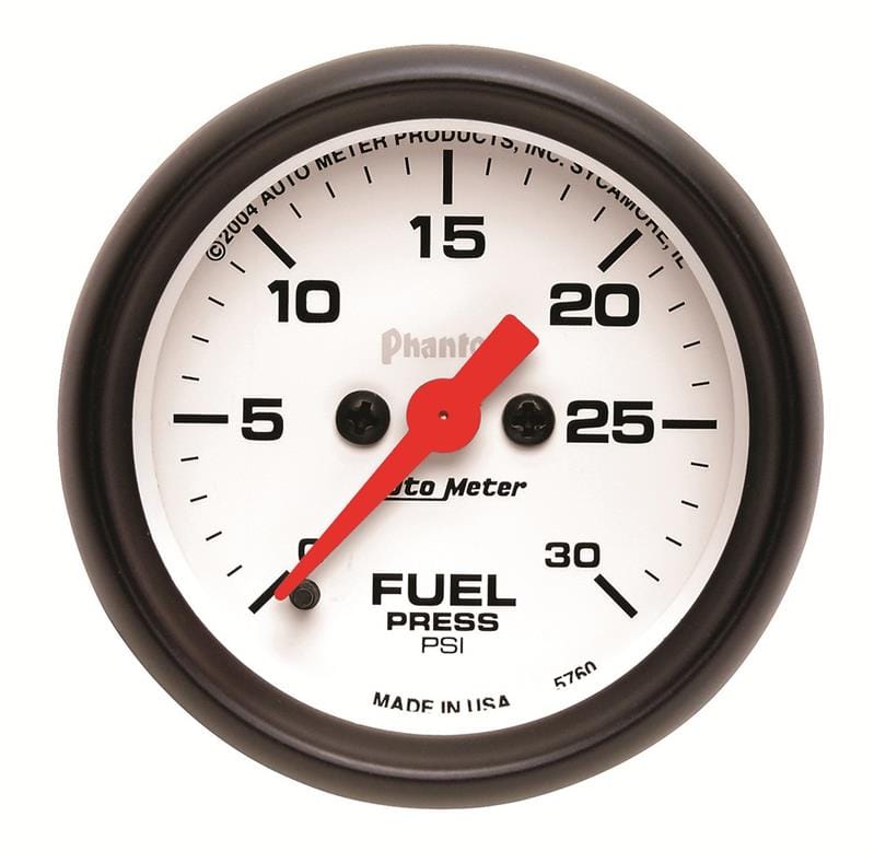 AutoMeter — Autometer Phantom Fuel Pressure gauge 52mm 0-30 PSI Full Sweep Elec
2" FUEL PRESS, 0-30