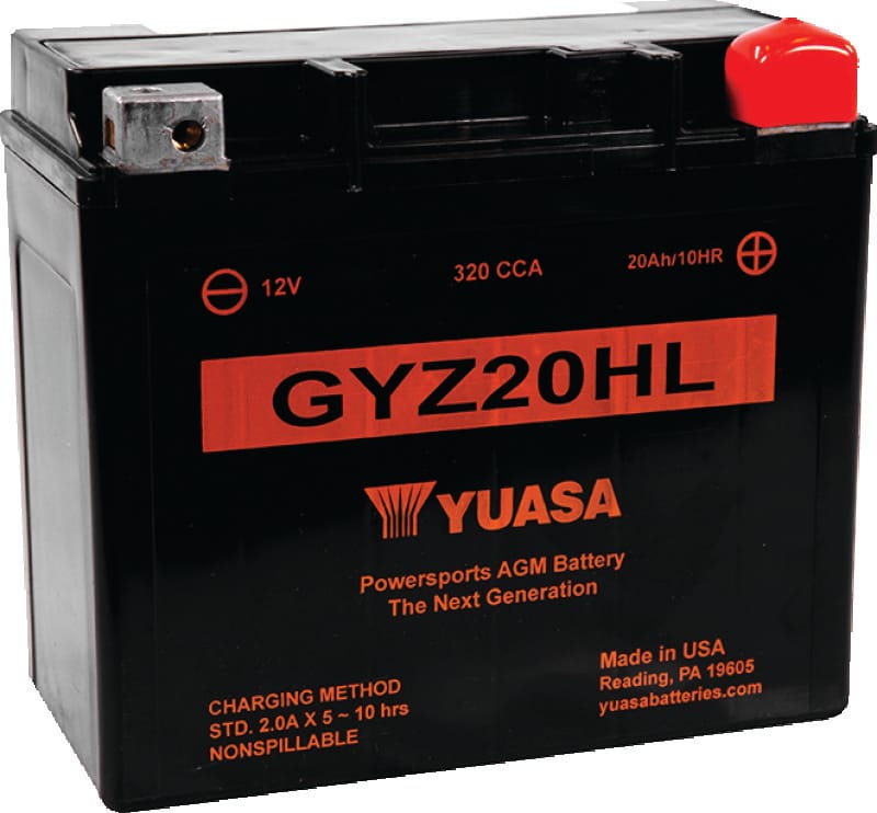 Yuasa Battery — GYZ20HL Battery, 6-7/8" L x 3-7/16" W x 6-1/8" H