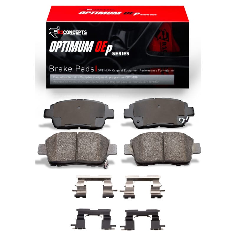 R1 Concepts — R1 00-00 Toyota Celica Front Optimum OE Pads & Hardware Kit
R1 Optimum Oe Pads a