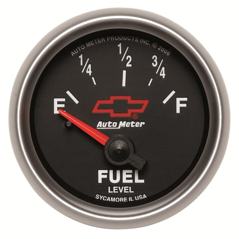 AutoMeter — Autometer GM Bowtie Black 2-1/16 Fuel Level, 0-90 , Air-Core 8-18V
2-1/16" FUEL LEVEL,