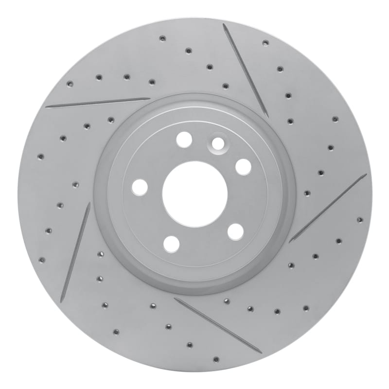 R1 Concepts — R1 17-20 Jaguar Xe Front Right Drilled & Slotted Geo-Carbon Rotor