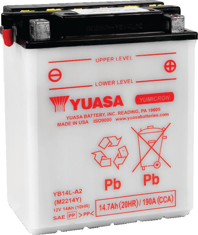 Yuasa Battery — Yuasa YB14L-A2 Yumicron CX 12-Volt Battery