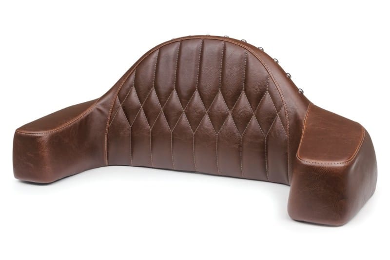 Mustang Motorcycle — Mustang 14-21 Indian Chieftain,Chief,Dk Horse,Roadmaster,Vint Pass Backrest w/Diam Stitch - Brown