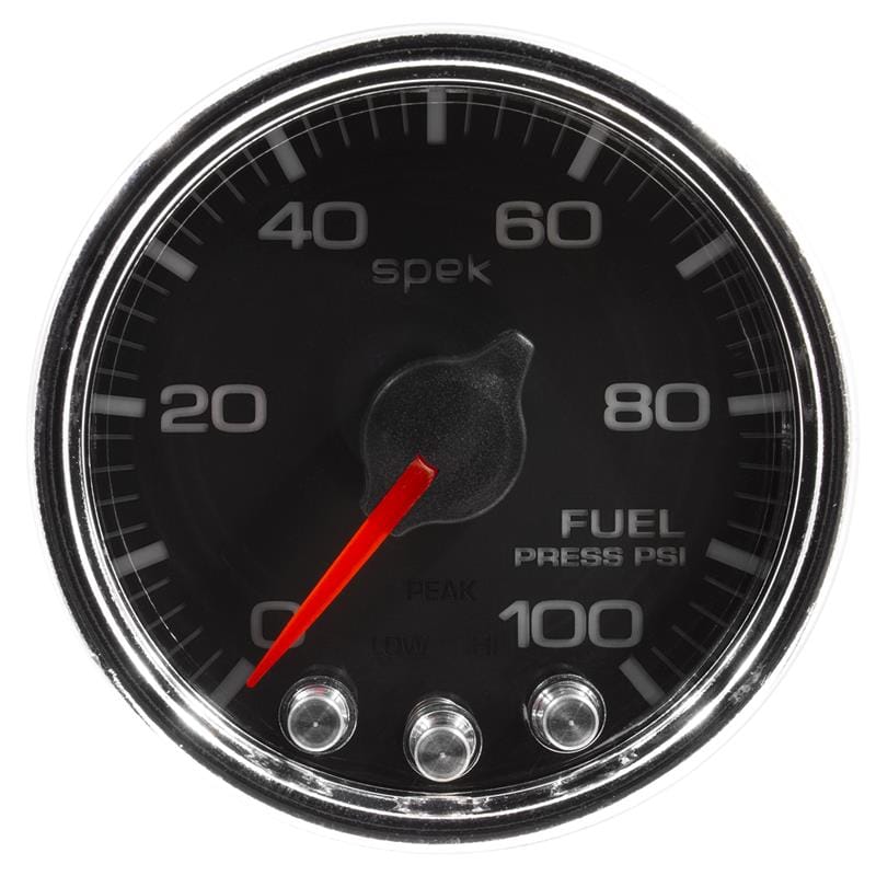 AutoMeter — GAUGE, FUEL PRESS, 2 1/16", 100PSI, STEPPER MOTOR W/PEAK & WARN, BLK/CHRM, SPEK