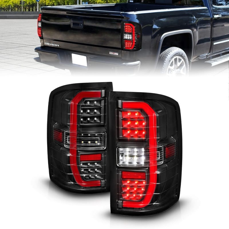 ANZO — ANZO 14-18 GMC Sierra 1500 Full LED Taillights Black Housing Clear Lens (w/C Light Bars)
Tail Light Set