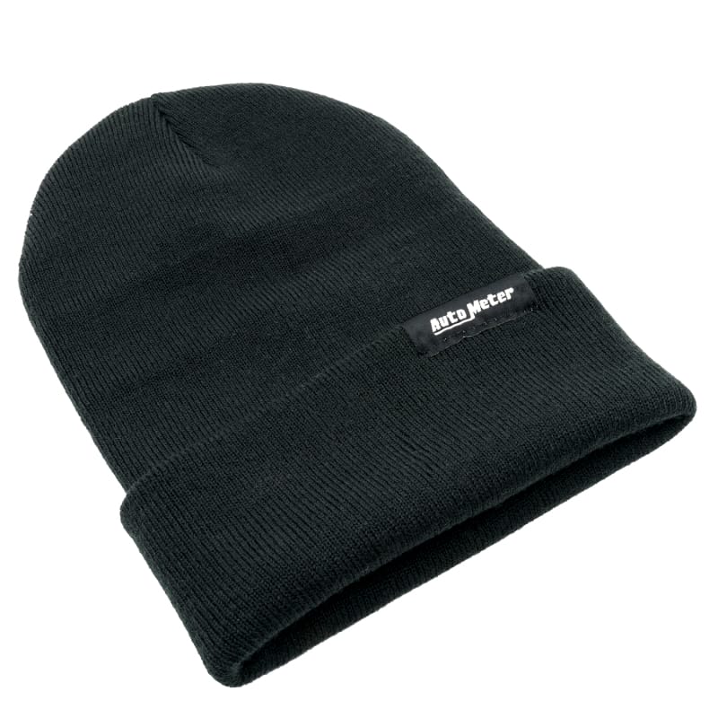 AutoMeter — Autometer Black Fold Cuff Knit Hat