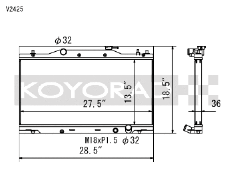 Koyo — Koyo 02-06 Acura RSX Base/Type-S (MT) Radiator (Req. Non-OEM Rad. Cap)
Racing Radiator