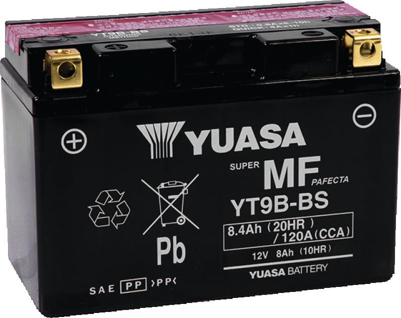 Yuasa Battery — Yuasa YT9B-BS Maintenance Free 12-Volt AGM Battery w/Bottle