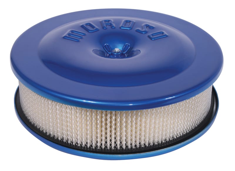 Moroso — Moroso Race/Street Air Cleaner - 8-1/2in x 2-3/8in Filter - Aluminum - Blue Powder Coat