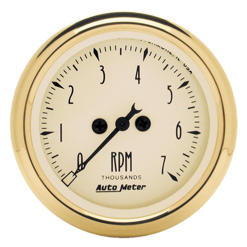 AutoMeter — GAUGE, TACHOMETER, 2 1/16", 7K RPM, IN-DASH, GOLDEN OLDIES