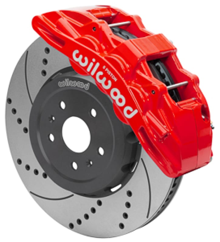 Wilwood — Wilwood SX6R Big Brake Dynamic Front Brake Kit 15in Drilled & Slotted Red 2020+ Chevy C8 Corvette