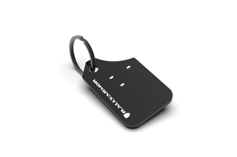 Rally Armor — Rally Armor Mini UR Mud Flap Keychain - Black w/ White Logo