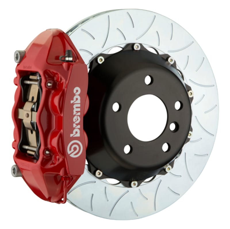 Brembo — Brembo 15-23 Mustang GT/V6/EcoBoost Rear GT BBK 4 Piston Cast 380x28 2pc Rotor Slotted Type3-Red