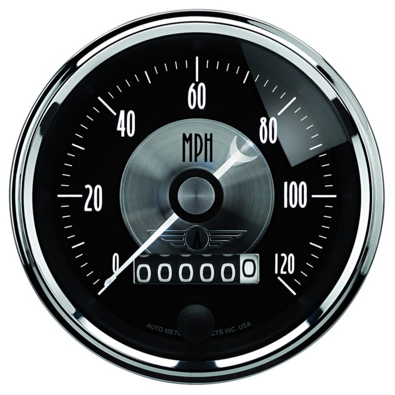 AutoMeter — Autometer Prestige Series Black 3-3/8in 120mph Electronic Programmable Speedometer Gauge
3-3/8" SPEEDO, 120 M