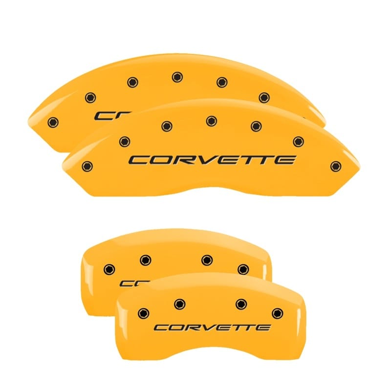 MGP — MGP 4 Caliper Covers Engraved Front & Rear C5/Corvette Yellow finish black ch
Caliper Covers