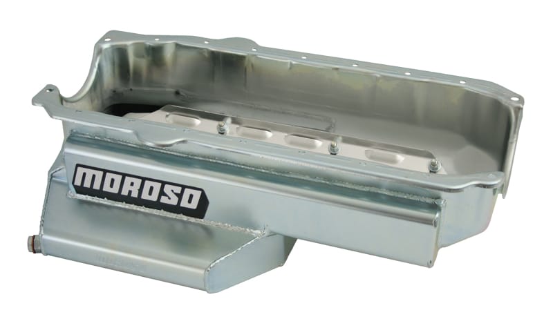 Moroso — Moroso Pre-85 Chevrolet Small Block (w/Passenger Side Dipstick) Wet Sump 6qt 6.5in Steel Oil Pan