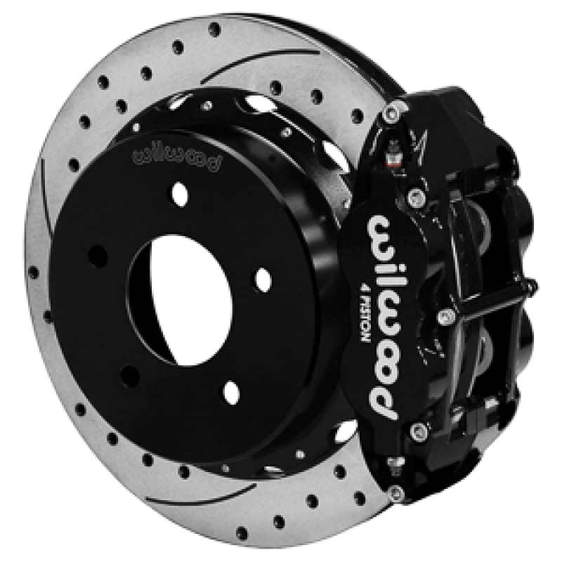 Wilwood — Wilwood 88-98 Chevy Silverado Superlite 4R 14.00x1.10in Drill/Slot Rear Drum to Disc Conv. - Black
