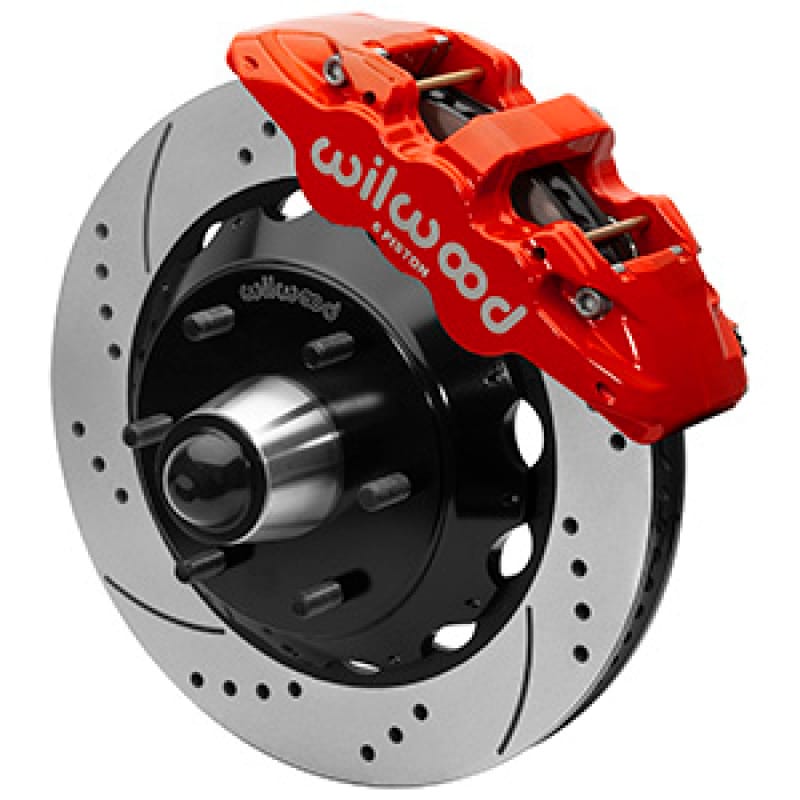 Wilwood — Wilwood 63-87 C10 CPP Spindle AERO6 Front BBK 14in Drilled/Slotted 6x5.5 BC - Red