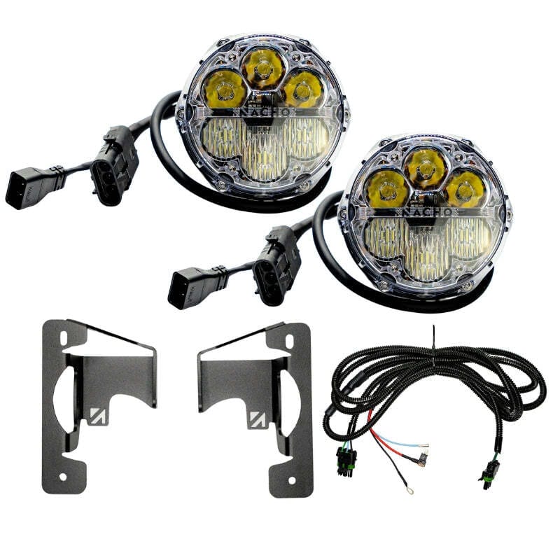 Nacho Offroad Technology — Nacho Lighting Jeep JL/JTNacho SAE Only White Plug N Play Fog Light Kit (3pc Bumper Kit)