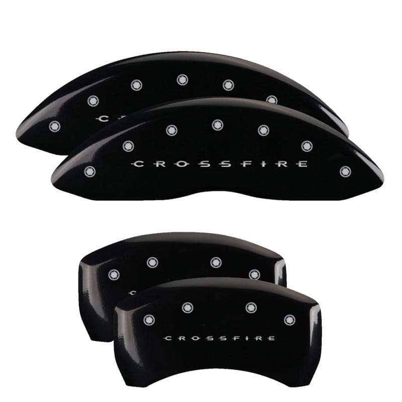 MGP — MGP 4 Caliper Covers Engraved Front & Rear Crossfire Black finish silver ch
Caliper Covers