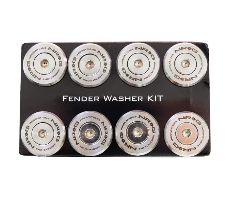 NRG — NRG M Style Fender Washer Kit TI Series M6 Bolts For Metal (Silver Washer/Silver Screw) - Set of 10