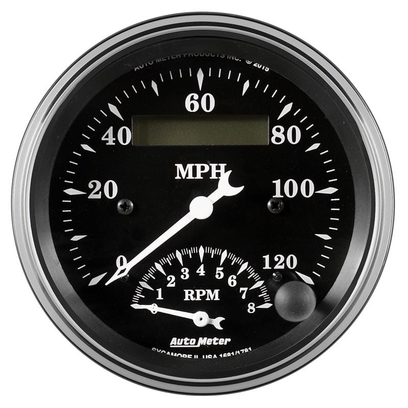 AutoMeter — Auto Meter Gauge Tach/Speedo 3 3/8in 120mph & 8k RPM Elec. Program. Old Tyme Blk
3-3/8" TACH/SPEEDO C