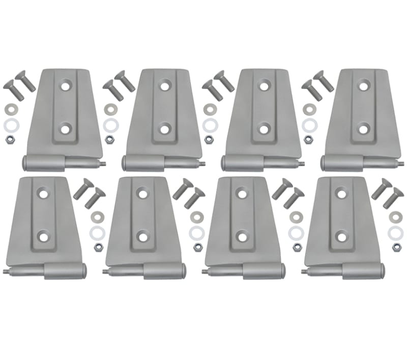 Kentrol — Kentrol 07-18 Jeep Wrangler JK Door Hinge Set 8 Pieces 4 Door Bare Grey