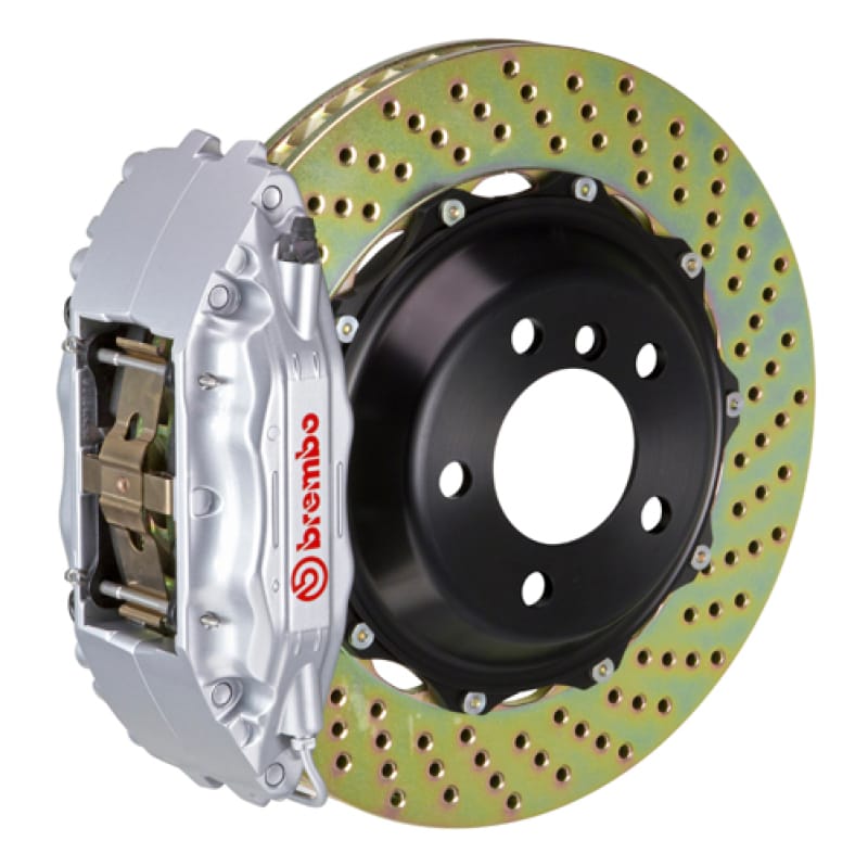 Brembo — Brembo 02-07 SC430 Front GT BBK 4 Piston Cast 2pc 355x32 2pc Rotor Drilled-Silver
