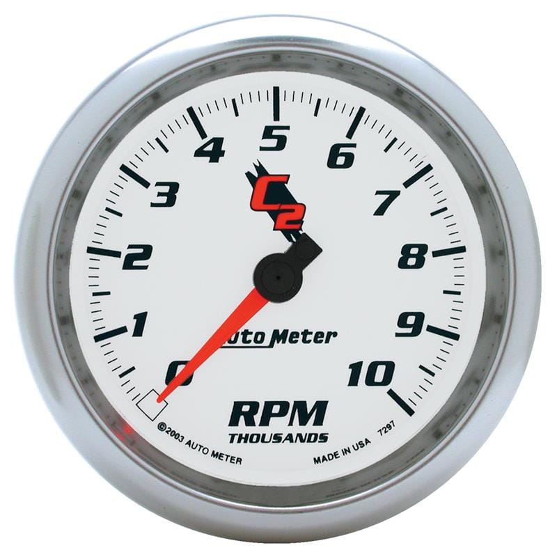 AutoMeter — GAUGE, TACHOMETER, 3 3/8", 10K RPM, IN-DASH, C2