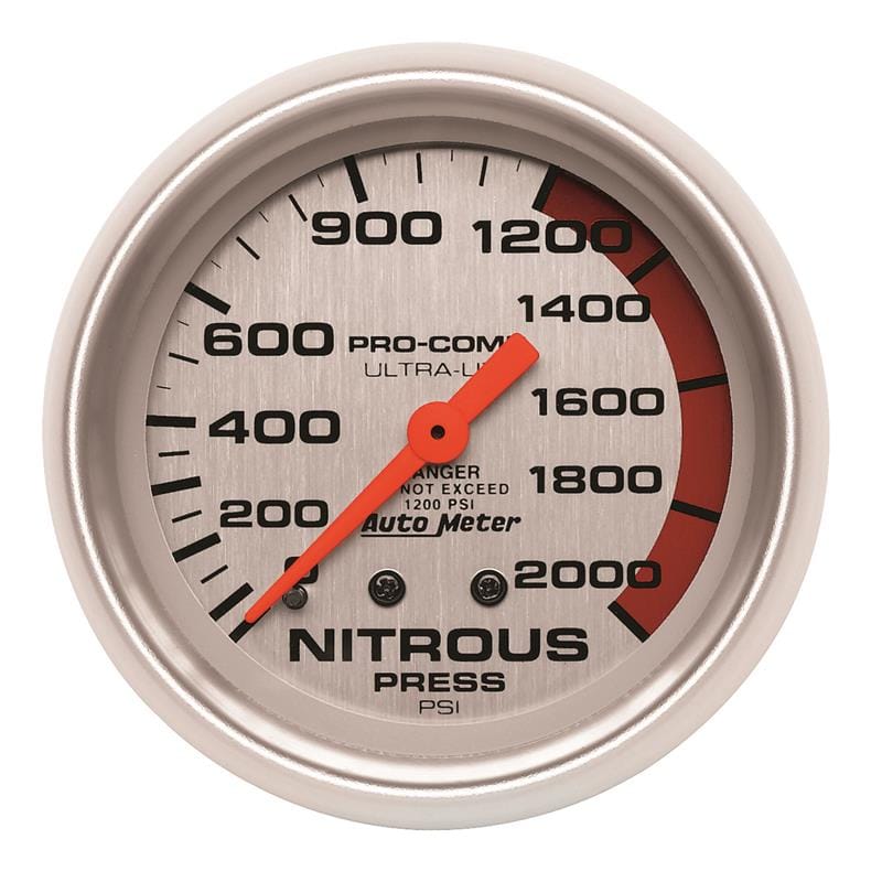 AutoMeter — GAUGE, NITROUS PRESSURE, 2 5/8", 2000PSI, MECHANICAL, ULTRA-LITE