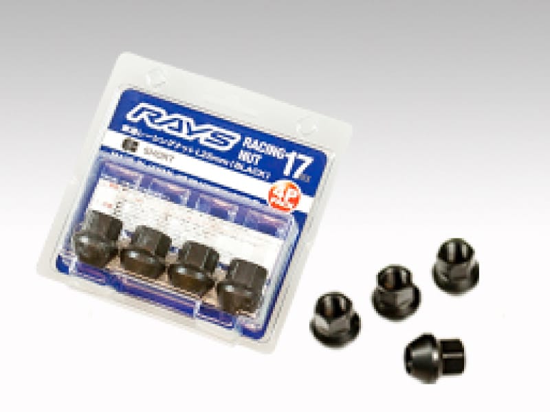 Rays — Rays 17 Hex Racing Nut Set L25 Short Type 12x1.50 - Black Chromate (4 Pieces)