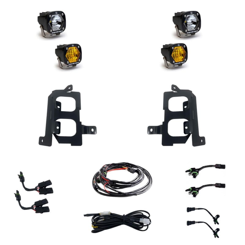 Baja Designs — Baja Designs 19-22 GMC 1500 S1 Fog Pocket Mount Kit Clear Spot / Clear Wide Cornering